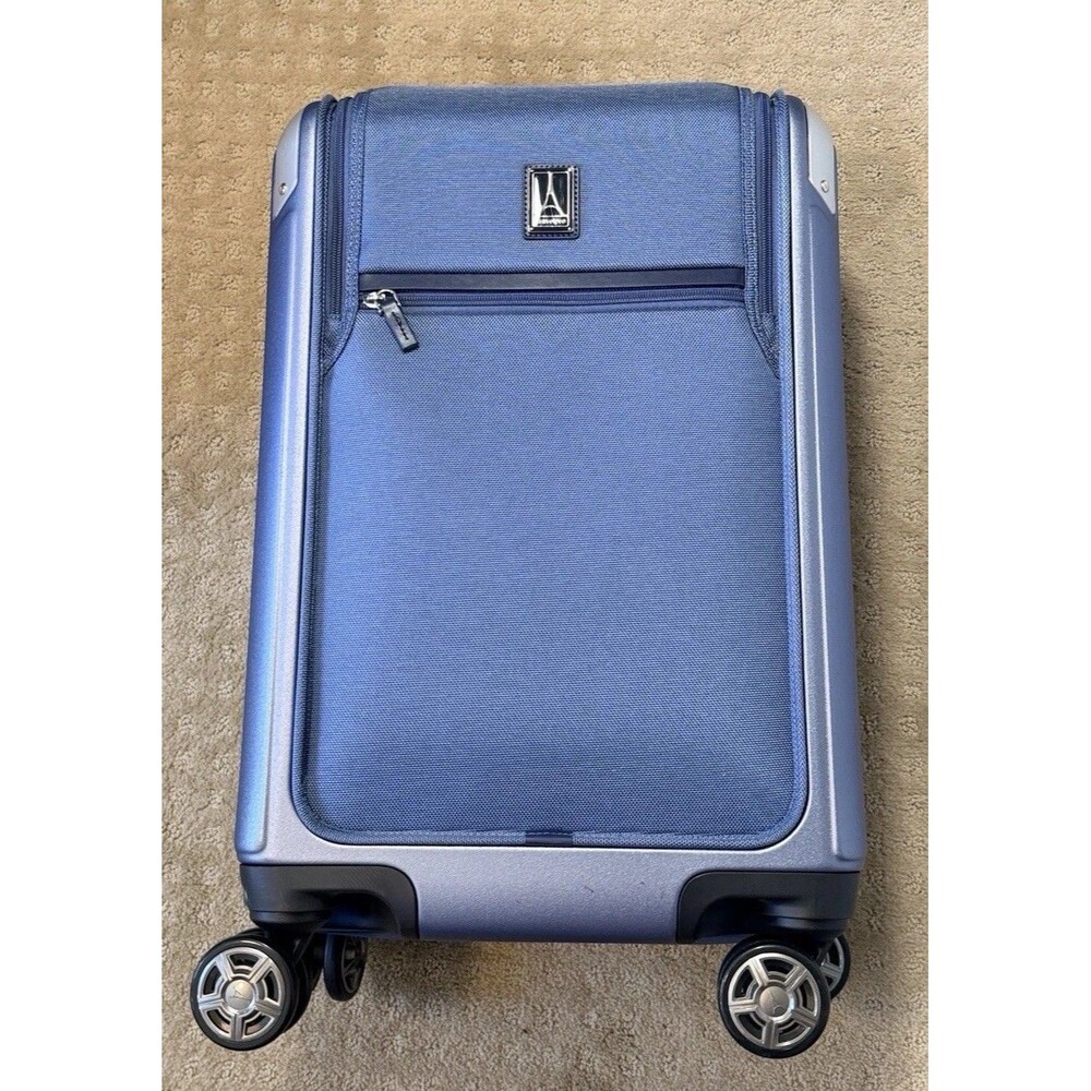 Travelpro Carry-On Spinner Suitcase 23”x14”x9” Blue Laptop Pocket  TSA Lock USB